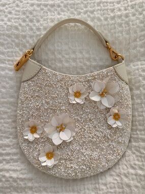 Ralph Lauren Beaded Pouch Small Shoulder Bag in Frosting